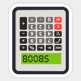 Upside Down Calculator 58008 (BOOBS) Sticker